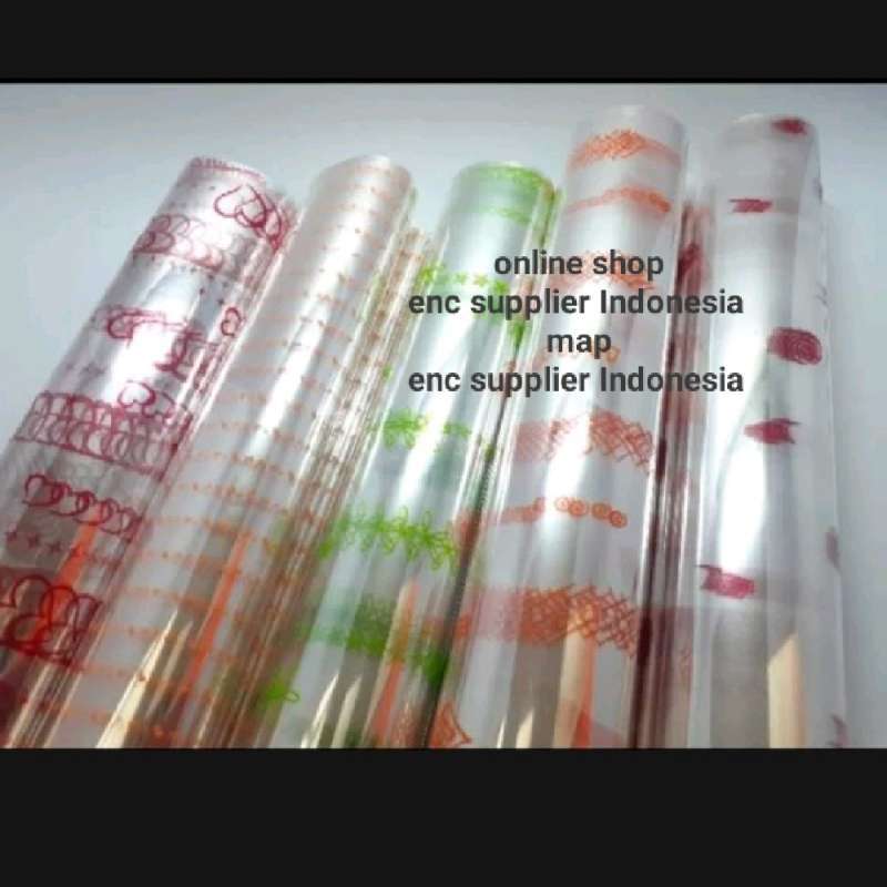 Jual 10 lembar plastik parcel bentuk lembaran motif 75 x 90 cm per rol