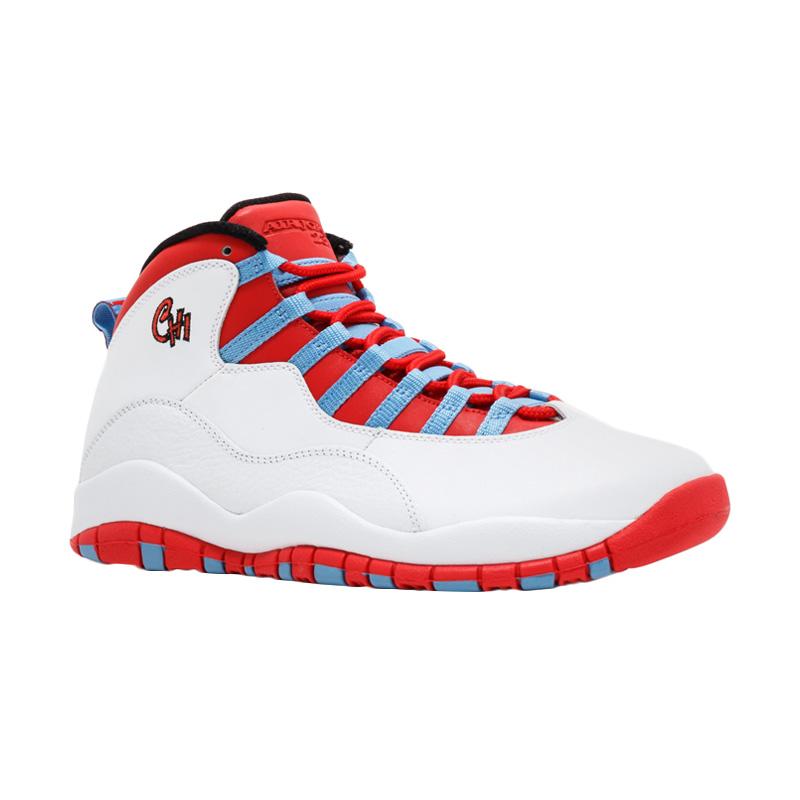 Jual NIKE  Air  Jordan  10 Retro Sepatu  Basket Pria White  