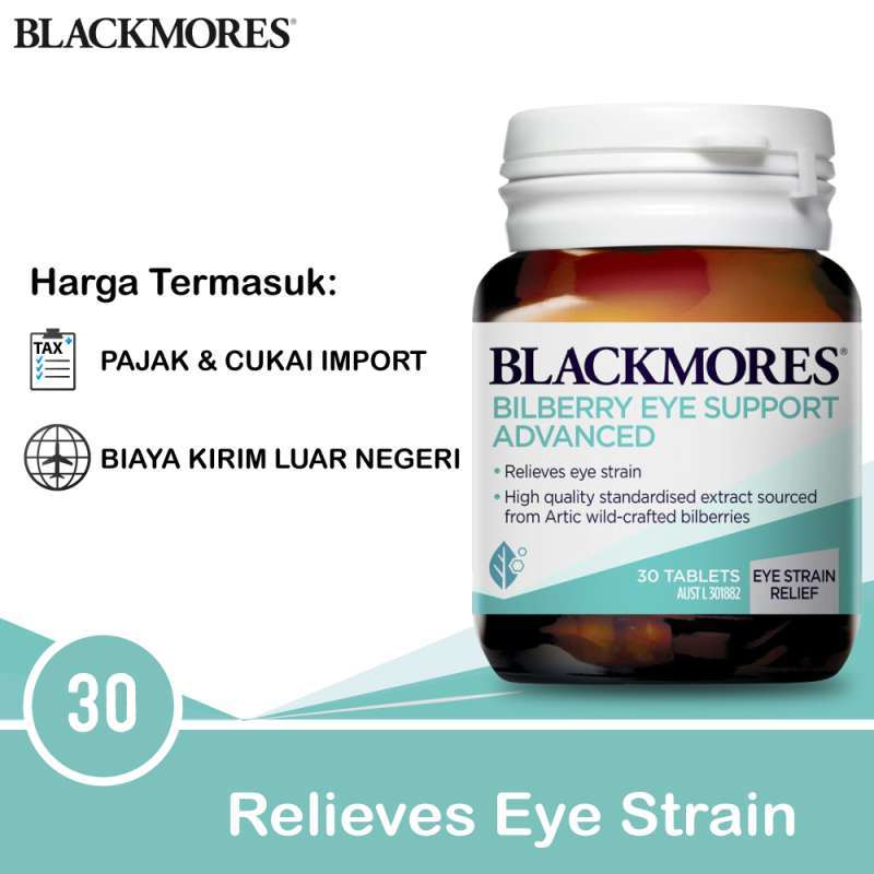 Promo Blackmores Bilberry Eye Support Suplemen Kesehatan [30 Tabs