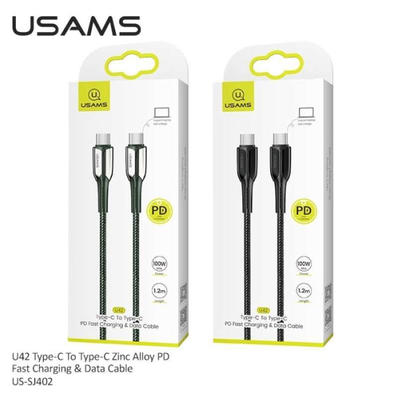 Promo USAMS TYPE-C TO TYPE-C PD FAST CHARGING 100W ZINC ALLOY 120CM US ...