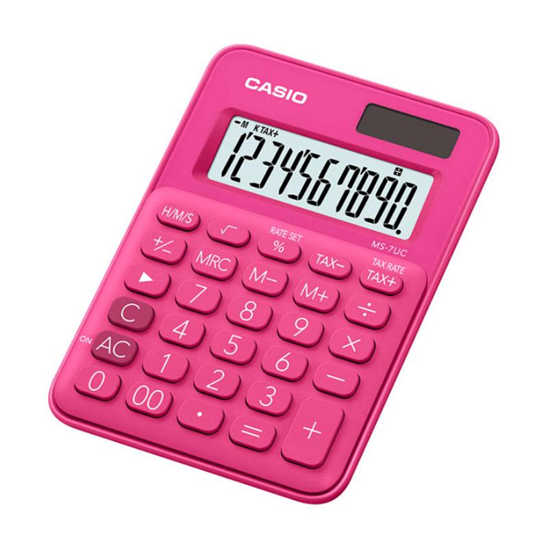 Jual CASIO MS-7UC Colorful Calculator - Red Terbaru