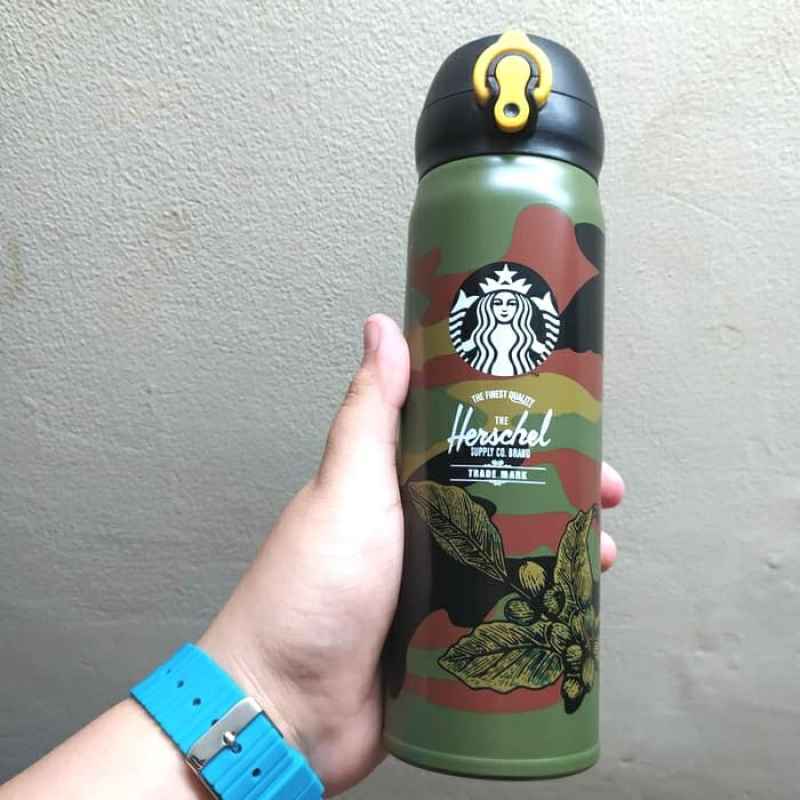Jual Original Tumbler Starbucks Herschel Thermos Green Army Boomslang