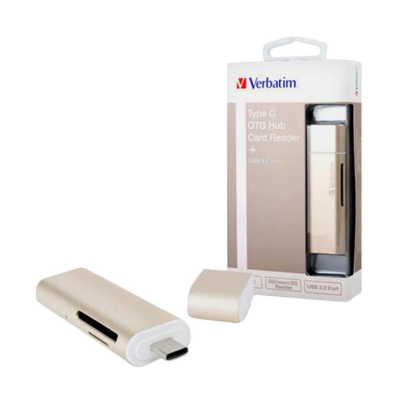 Jual Verbatim USB Type C OTG Combo Hub Card Reader - Gold