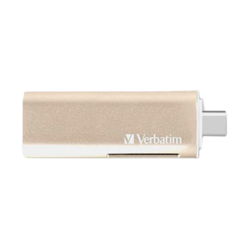 Jual Verbatim USB Type C OTG Combo Hub Card Reader - Gold