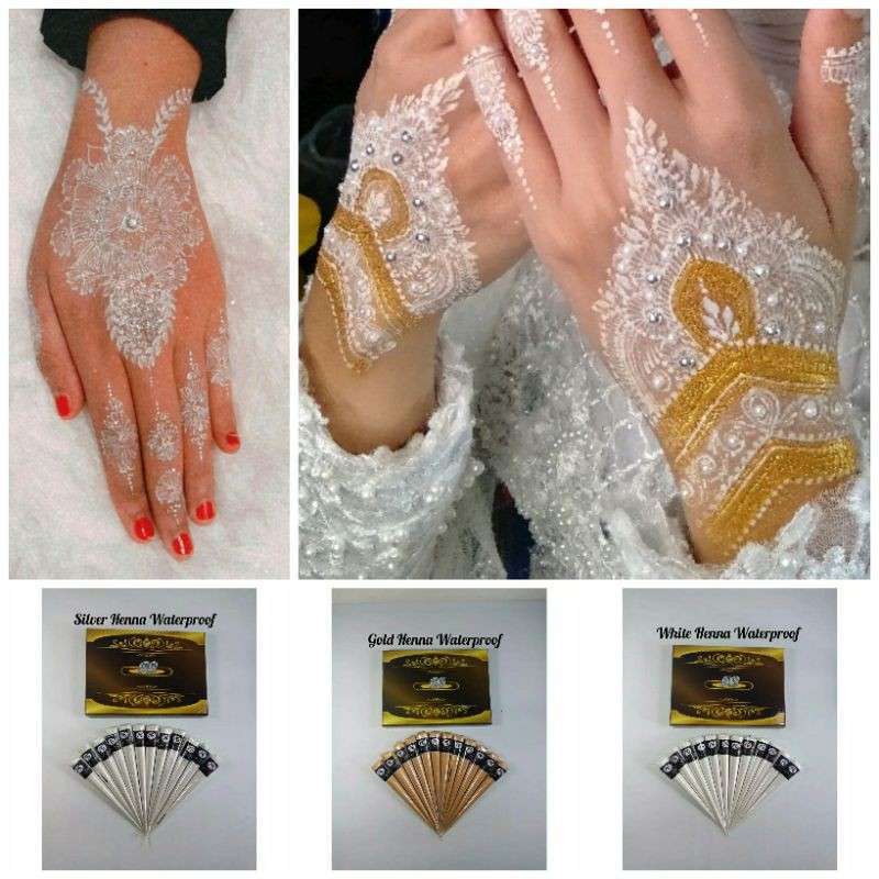 Jual HENNA WHITE PUTIH BODY PAINTING WATERPROOF ECER di Seller TOKO