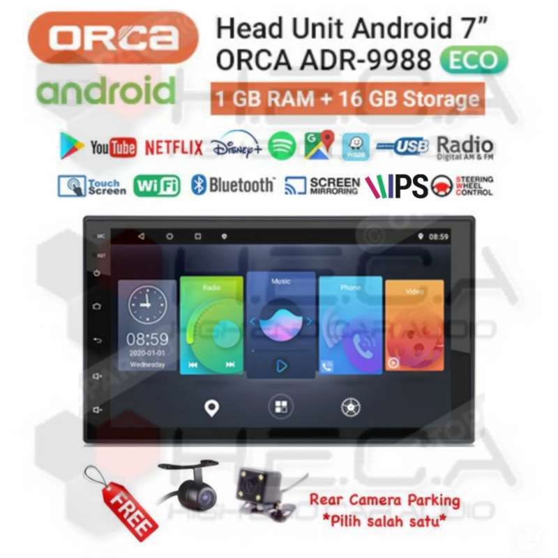 Jual ORCA ADR9988 ECO / Economy Android 7 Head Unit Double Din