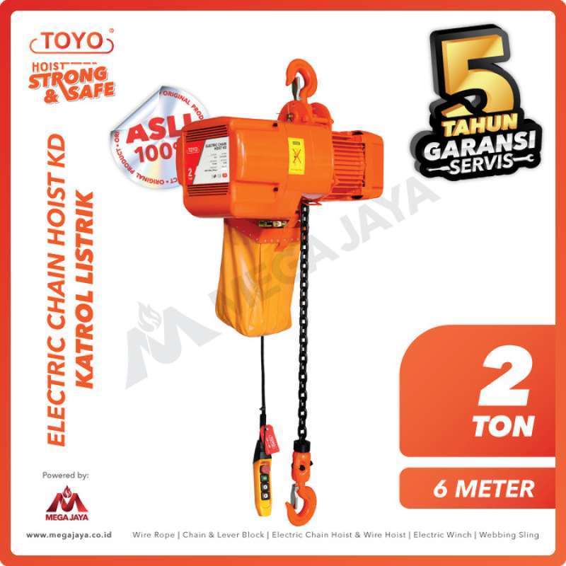 Jual Electric Chain Hoist 2 Ton x 6 Meter KD Series TOYO di Seller