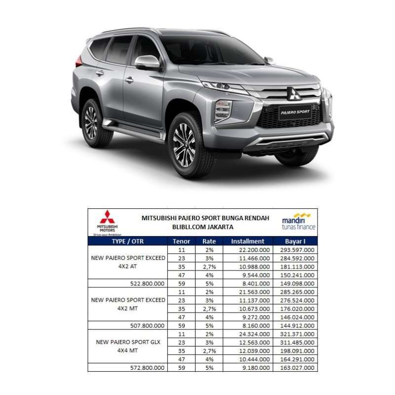 Jual Mitsubishi Pajero Sport Exceed 4x2 Mobil [Bunga Rendah] - Jakarta