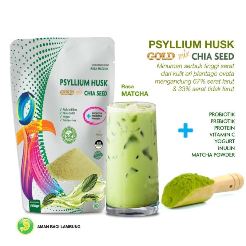 Jual PSYLLIUM HUSK GOLD MIX 250gram RASA MATCHA di Seller