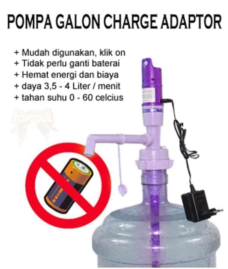 P   romo [UNGU] Pompa Galon Charge Adaptor - seperti system hp - elektrik