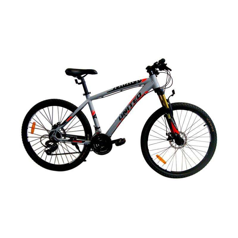 Jual United Miami 1 Sepeda MTB Grey Red Black Online Jual United Miami 1 Sepeda MTB Grey Red Black Online