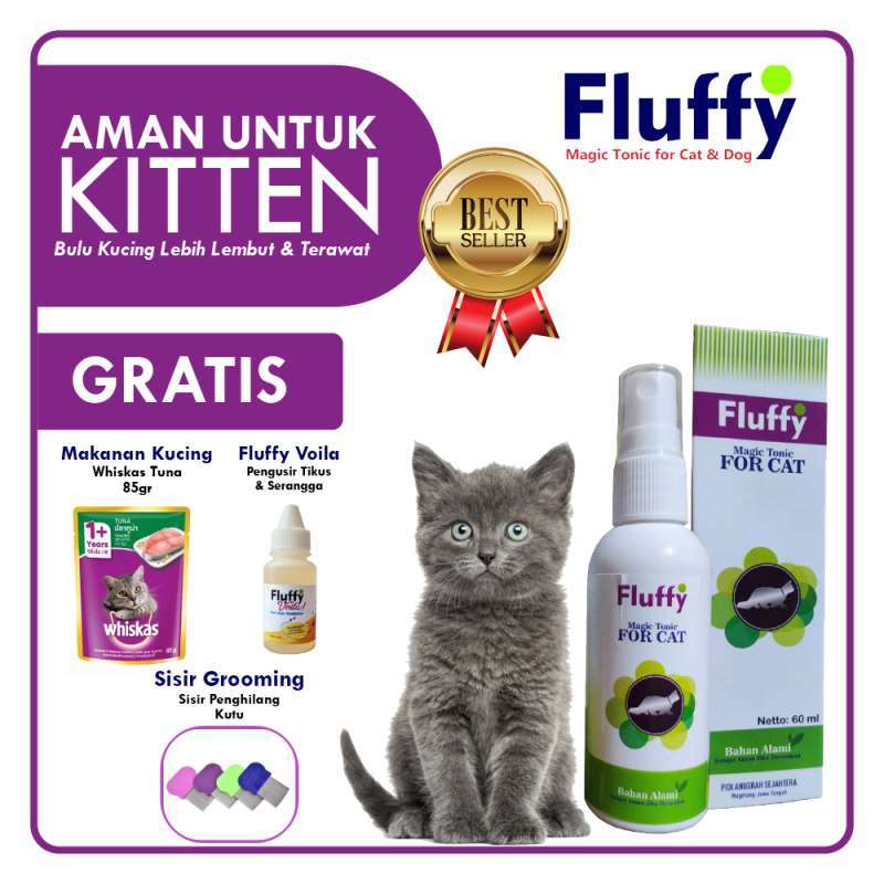 Jual FLUFFY CAT Tonic Obat Kutu Scabies Bulu Rontok Kucing di Seller ...