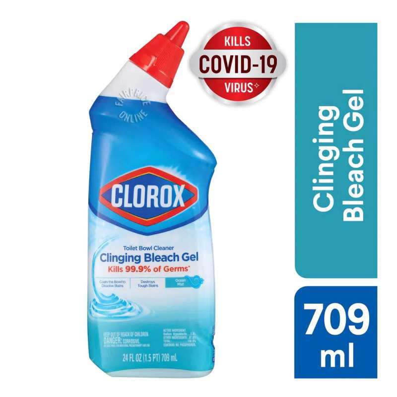 Jual Clorox Toilet Bowl Cleaner Clinging Bleach Gel Cool Wave 709ml di