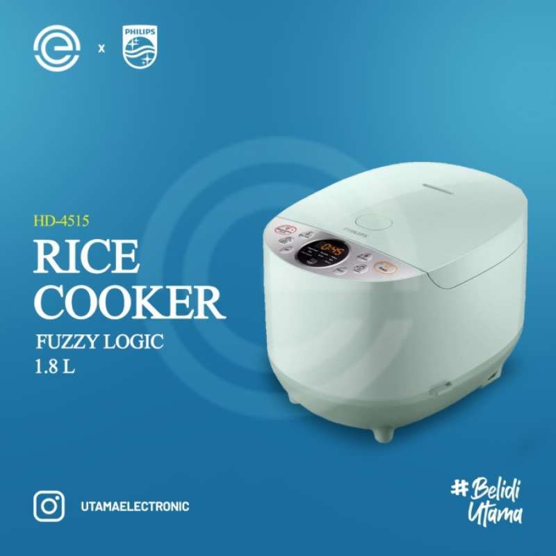 Jual PHILIPS Rice Cooker Fuzzy Logic 1.8 Liter HD4515 Putih