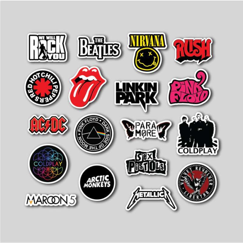 Promo STICKER PACK ROCK BANDS STIKER TUMBLER LAPTOP STICKER KOPER