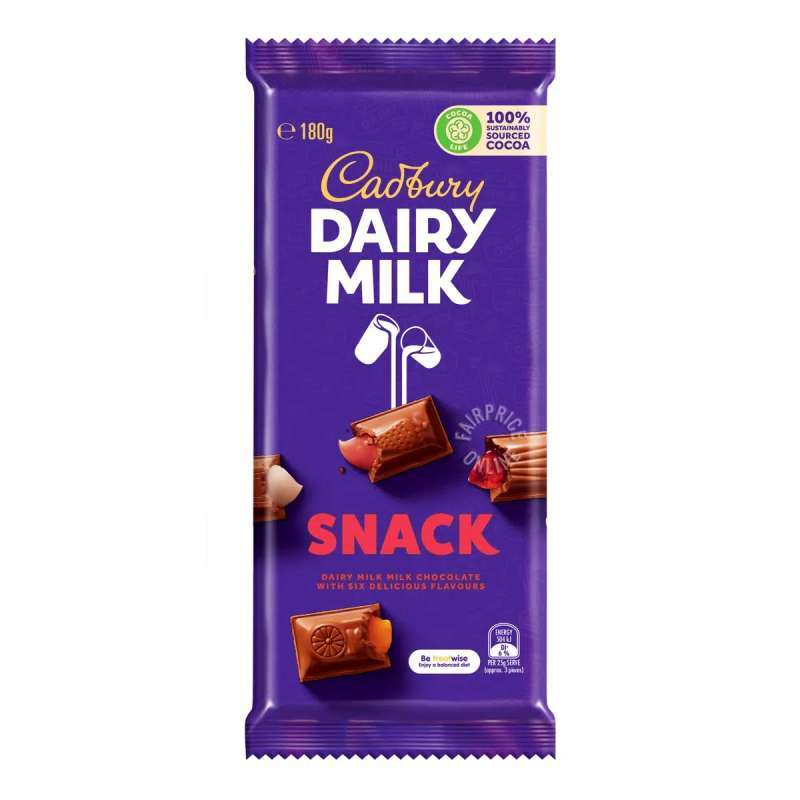 Jual Cadbury Dairy Milk Chocolate Block Snack 180g di Seller BisQuitto