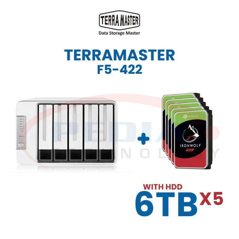 Jual TerraMaster F5422 5Bay for Business +HDD 6TB X 5 di Seller