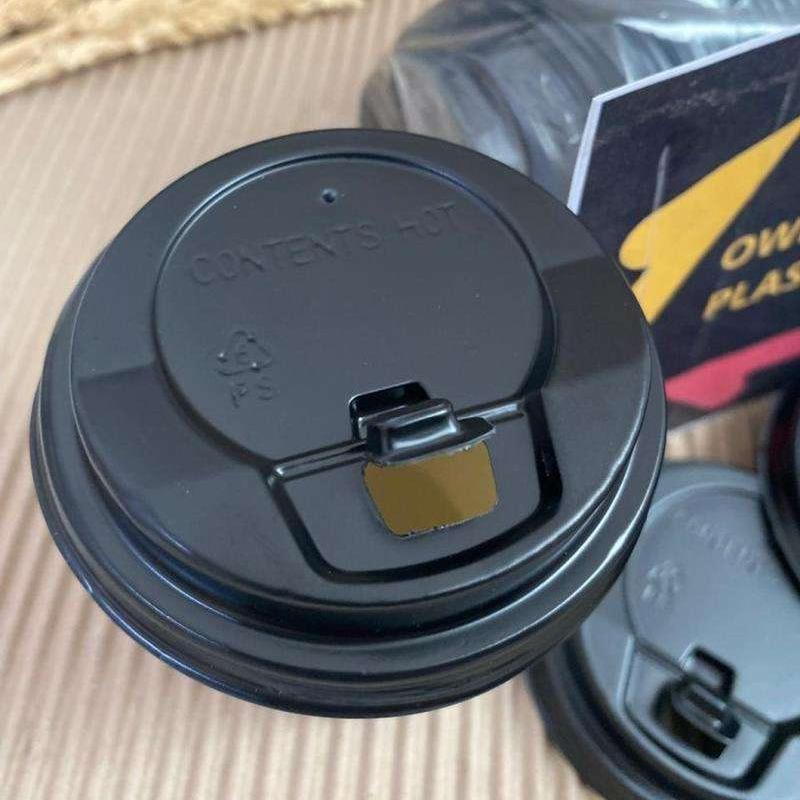 Jual TUTUP GELAS/ LID PAPER CUP COCOK DENGAN GELAS PAPER 8OZ HITAM ...