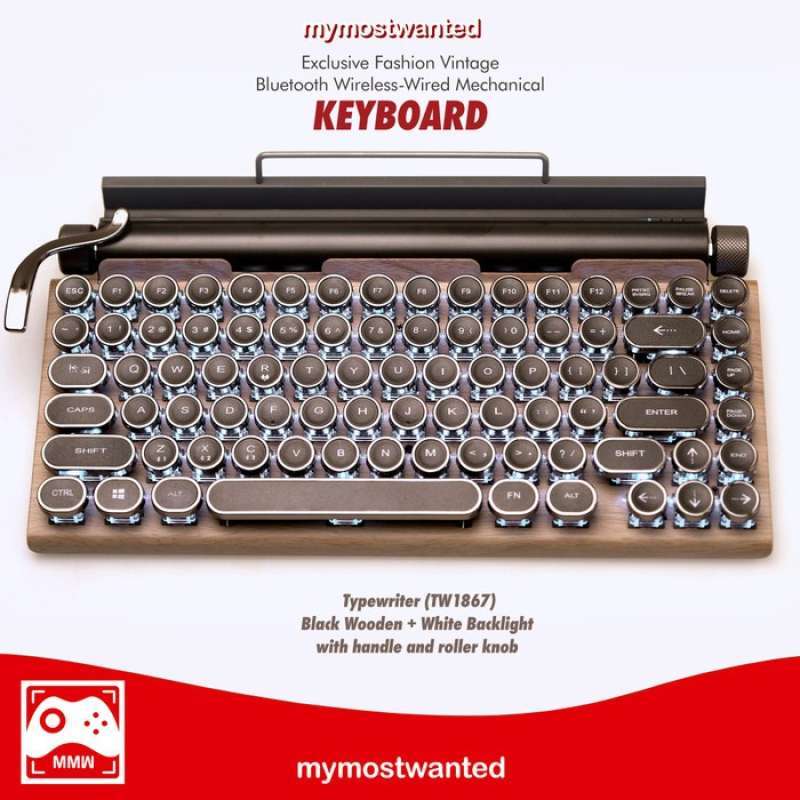 Jual [Link PO] RETRO BLUETOOTH MECHANICAL KEYBOARD -Vintage Typewriter ...