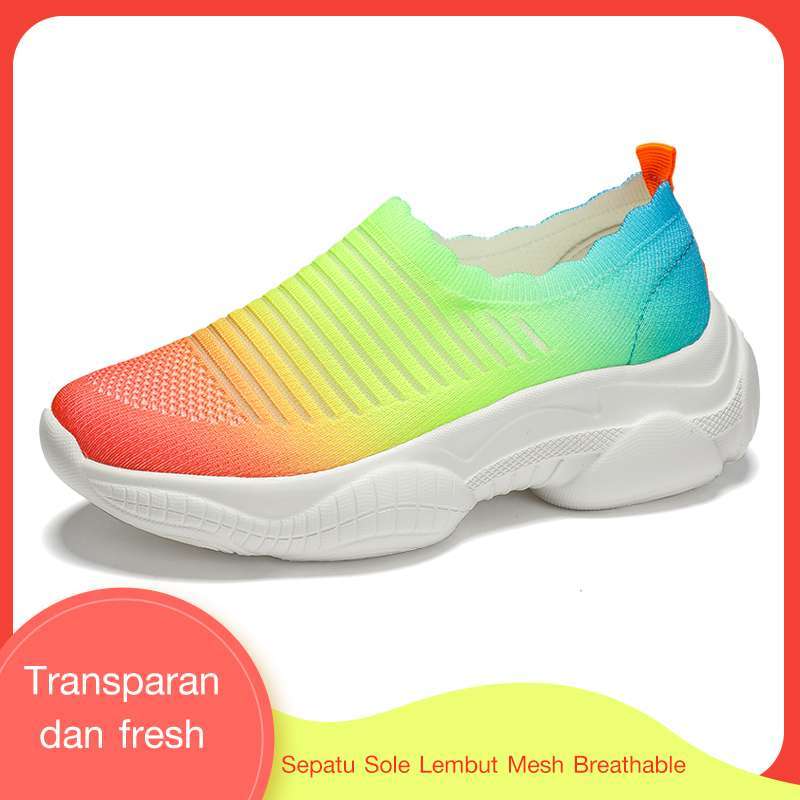 Promo Sepatu Flyknit Sepatu Wanita Musim Panas  Berongga 