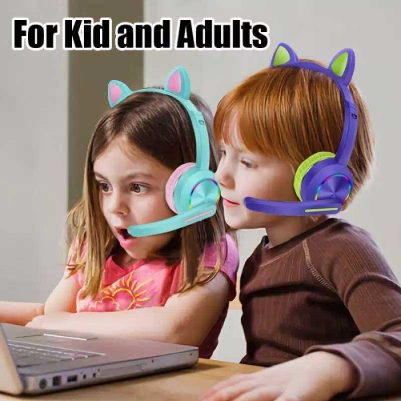 Jual Headset Gaming untuk Belajar Anak Anak Desain Telinga Kucing