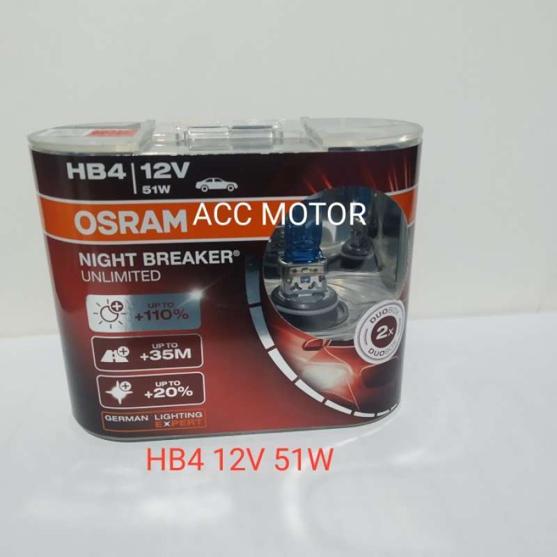 Jual RECOMMENDED OSRAM HB4 12V 51W NIGHT BREAKER UNLIMITED (NBR ...