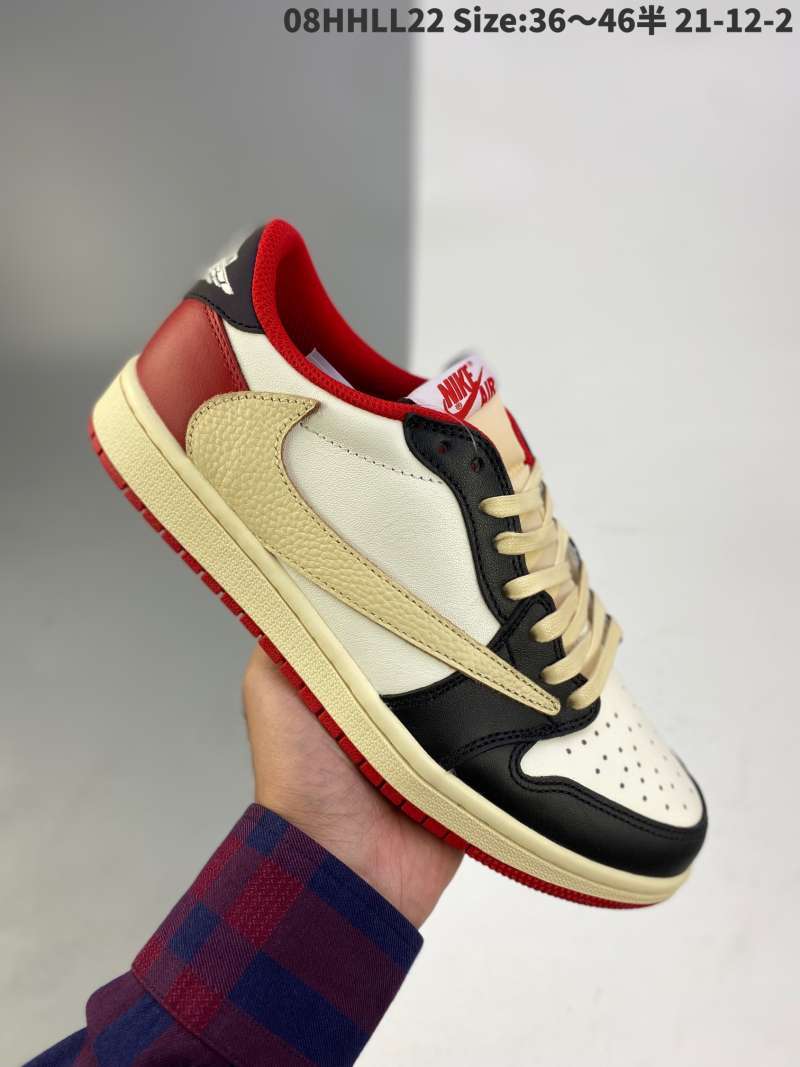 Jual 2 Travis Scott X Fragment X Nike Air Jordan 1 Low Top Black Red ...
