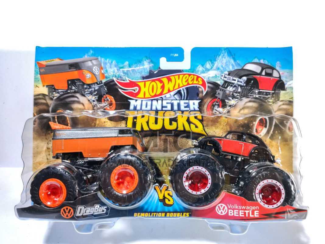 Jual Hot Wheels Monster Trucks Drag Bus VS Volkswagen Beetle di Seller