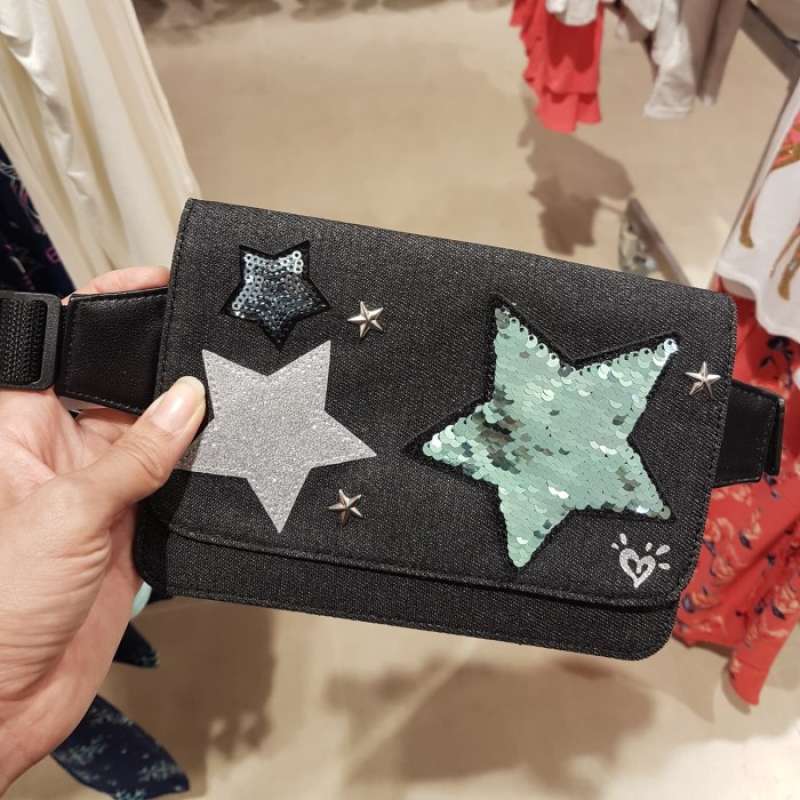 Jual Tas waist bag Justice ORIginal denim sequin di Seller Fero Store Wanajaya, Kab. Bekasi