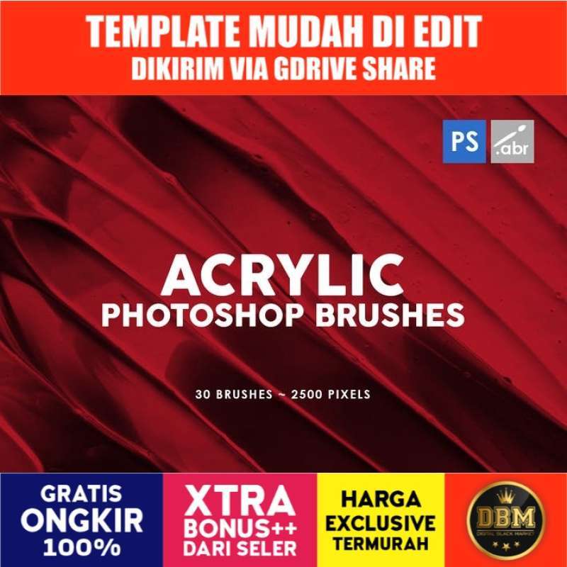 Jual 30 Acrylic - Photoshop Stamp Brushes Vol2 di Seller DIGITAL BLACK ...