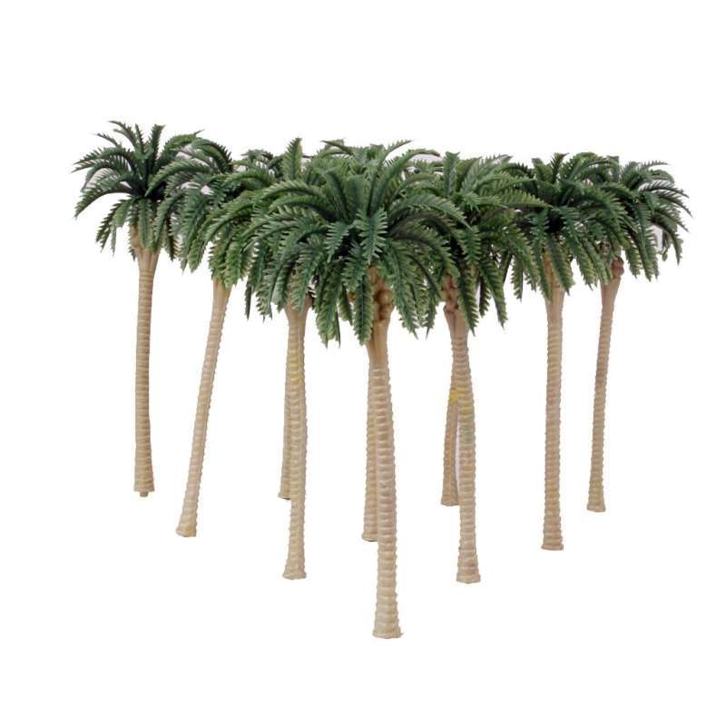 Promo 10 Plastic Model Trees Artificial Coconut Palm Trees Rainforest ...