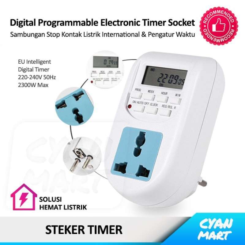 Jual STOP KONTAK STEKER LISTRIK INTERNATIONAL DIGITAL TIMER
