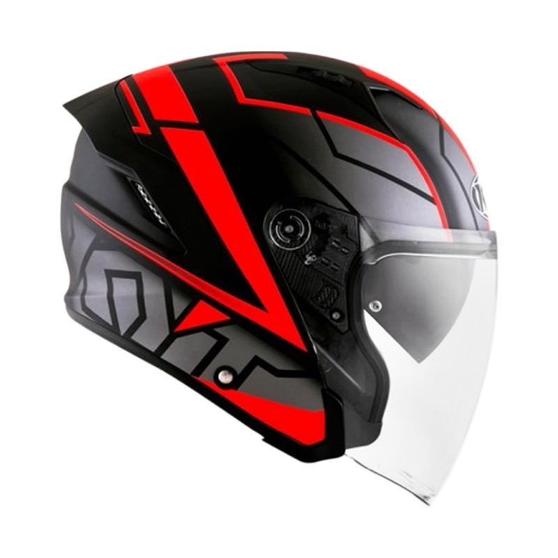 Jual KYT NF-J KYT NFJ Motion Matt Red Fluo Helm Online