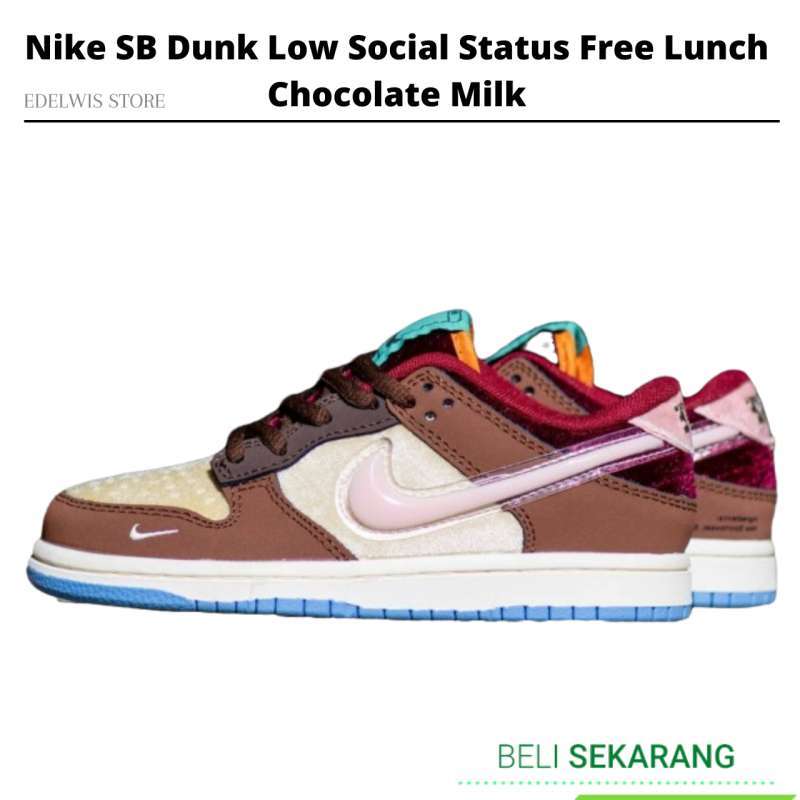 Jual Nike Men SB Dunk Low Social Status Free Lunch Chocolate Milk