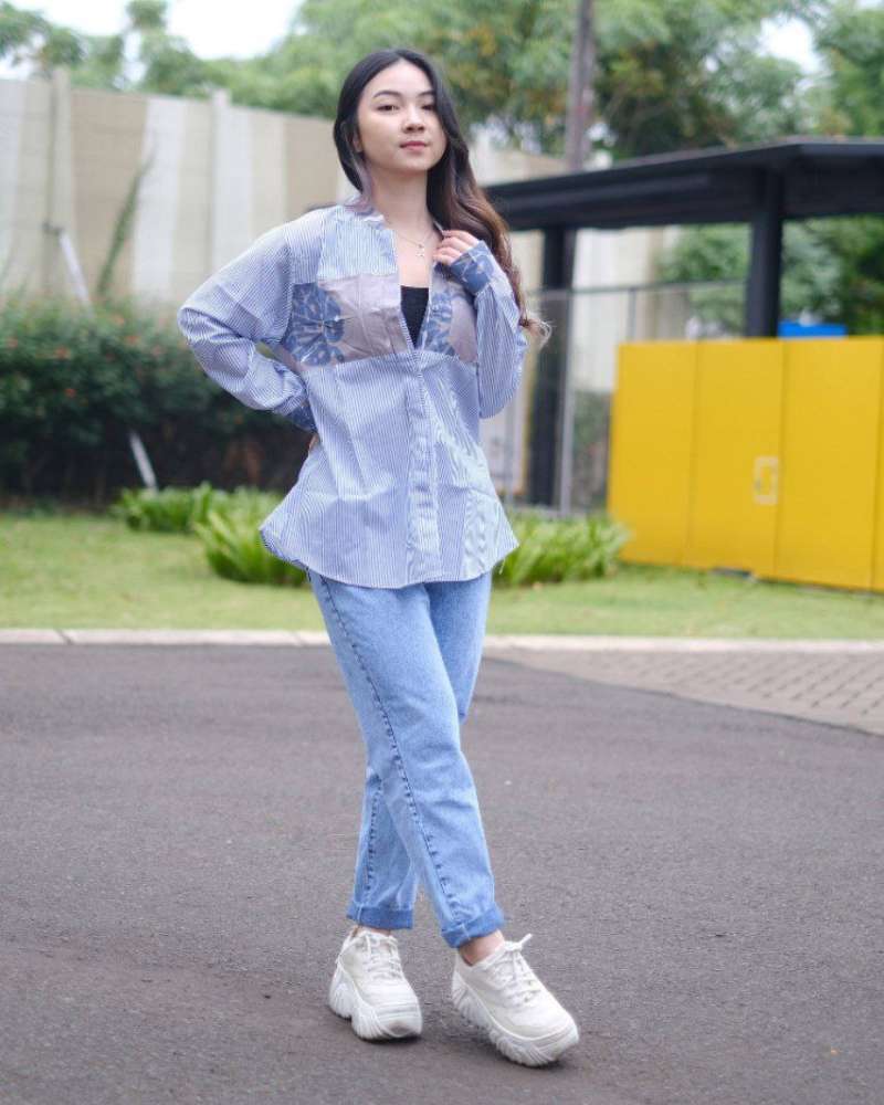 Jual Dhanti Blus Cantik Trendi Foto Asli Baju Model Lebaran kini tunik