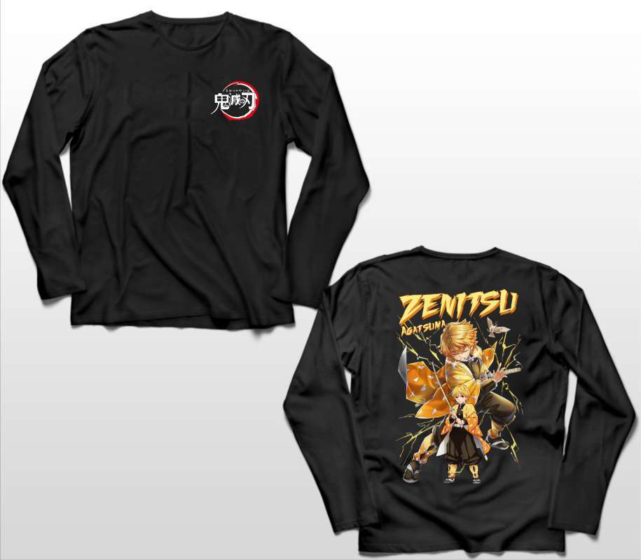 Promo KAOS LENGAN PANJANG PENDEK ANIME DEMON SLAYER ZENITSU AGATSUMA