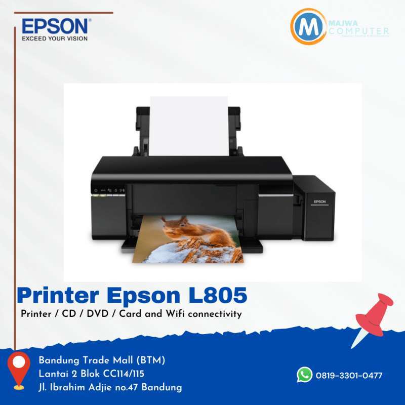 Jual Printer Epson L805 / Printer / CD / DVD / Card and Wifi connectivity di Seller Majwa