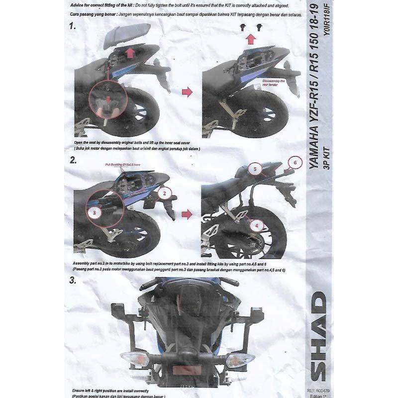 Jual SHAD Side Bracket Box 3P Yamaha R15 [Tahun 2014