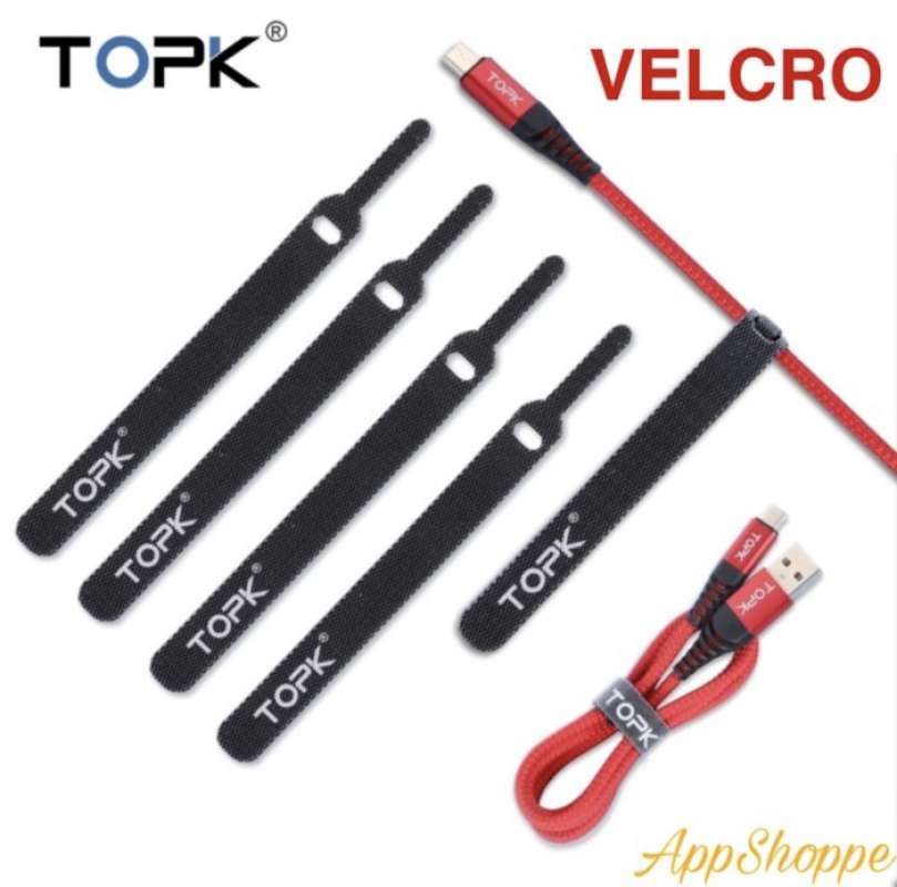 Jual Topk Velcro Cable Tie Organizer Cord Holder Strap Pengikat Kabel