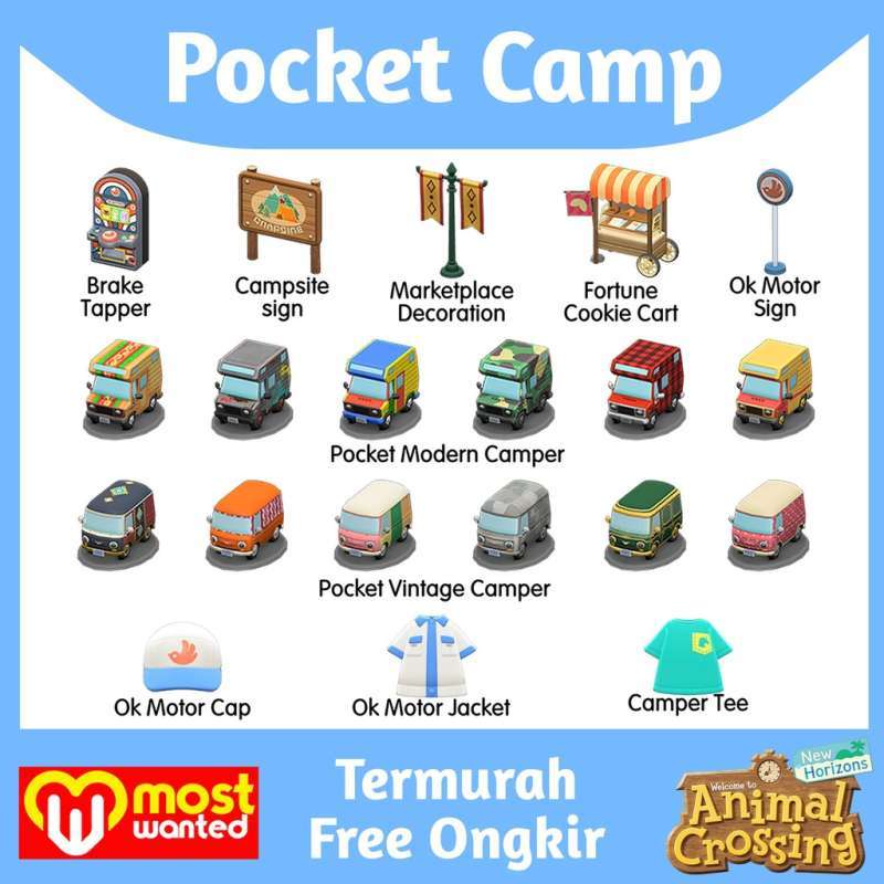 Jual Pocket Camp Set Item Furniture Animal Crossing New Horizons Acnh