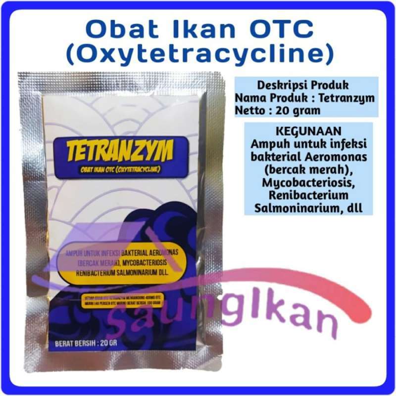 Jual Obat Ikan TETRANZYM OTC OxyTetraCycline oksitetrasiklin 20 gram di ...