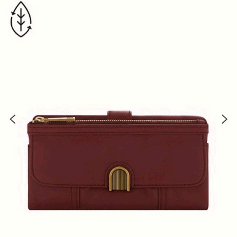 Jual Dompet FOSSIL Cora Clutch Maroon Leather SL6464609 di Seller ...