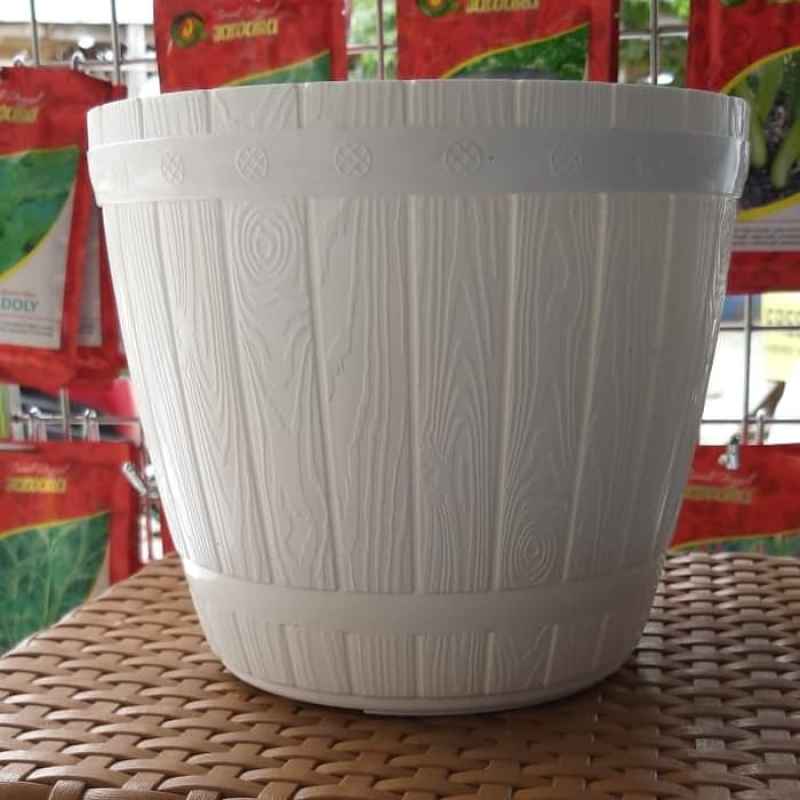 Jual Pot  Bunga Motif  Gentong Kayu  Diameter 22 BKS Online 