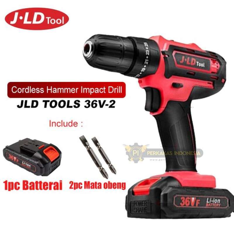 Jual Cordless Hammer Impact Drill JLD TOOL 36V2 Mesin Bor Tembok Beton