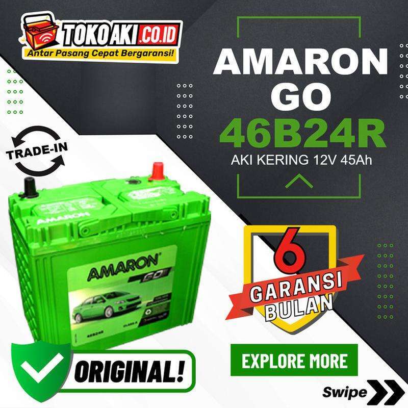 Jual Aki Civic Wonder (1984-1987) - Amaron GO MF 46B24R + Mod - Green