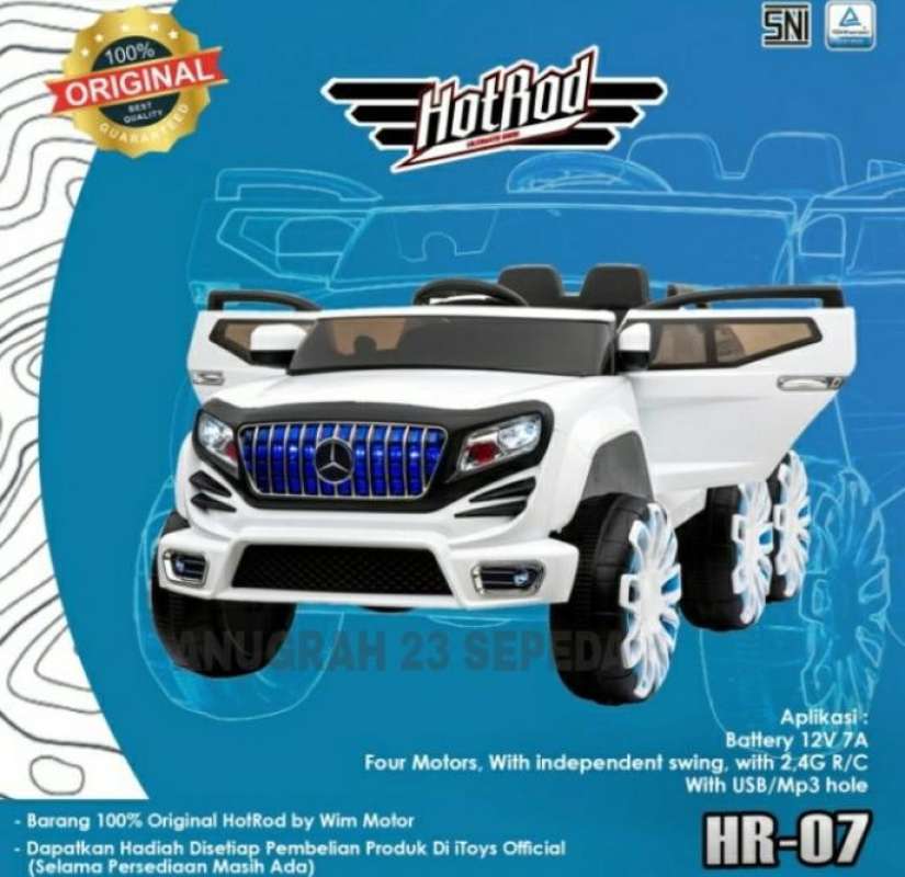 Jual Mainan Anak Mobil Aki Jeep Hotrod HR07 Remote Control Garansi di
