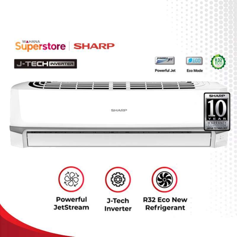 Promo Sharp AC Inverter Wall Mounted Split 1 1/2 PK - AH-X13ZY Diskon ...