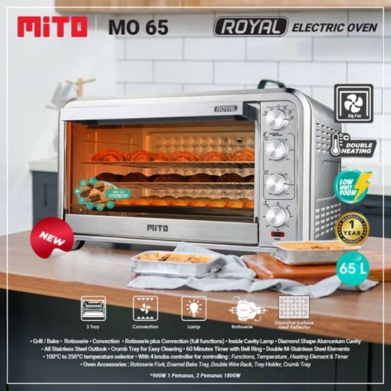 Jual MITO MO 65 ROYAL ELECTRIC OVEN 65 LITER LOW WATT 900+900 WATT