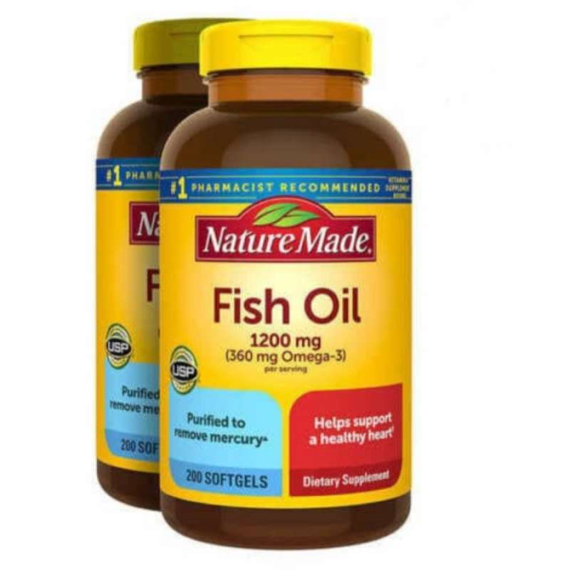 Jual nature made fish oil 1200mg 360mg omega 3 200 tablet di Seller