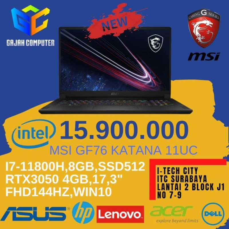 Jual MSI GF 76 Katana di Seller gajah_computer - Kapasan, Kota Surabaya ...
